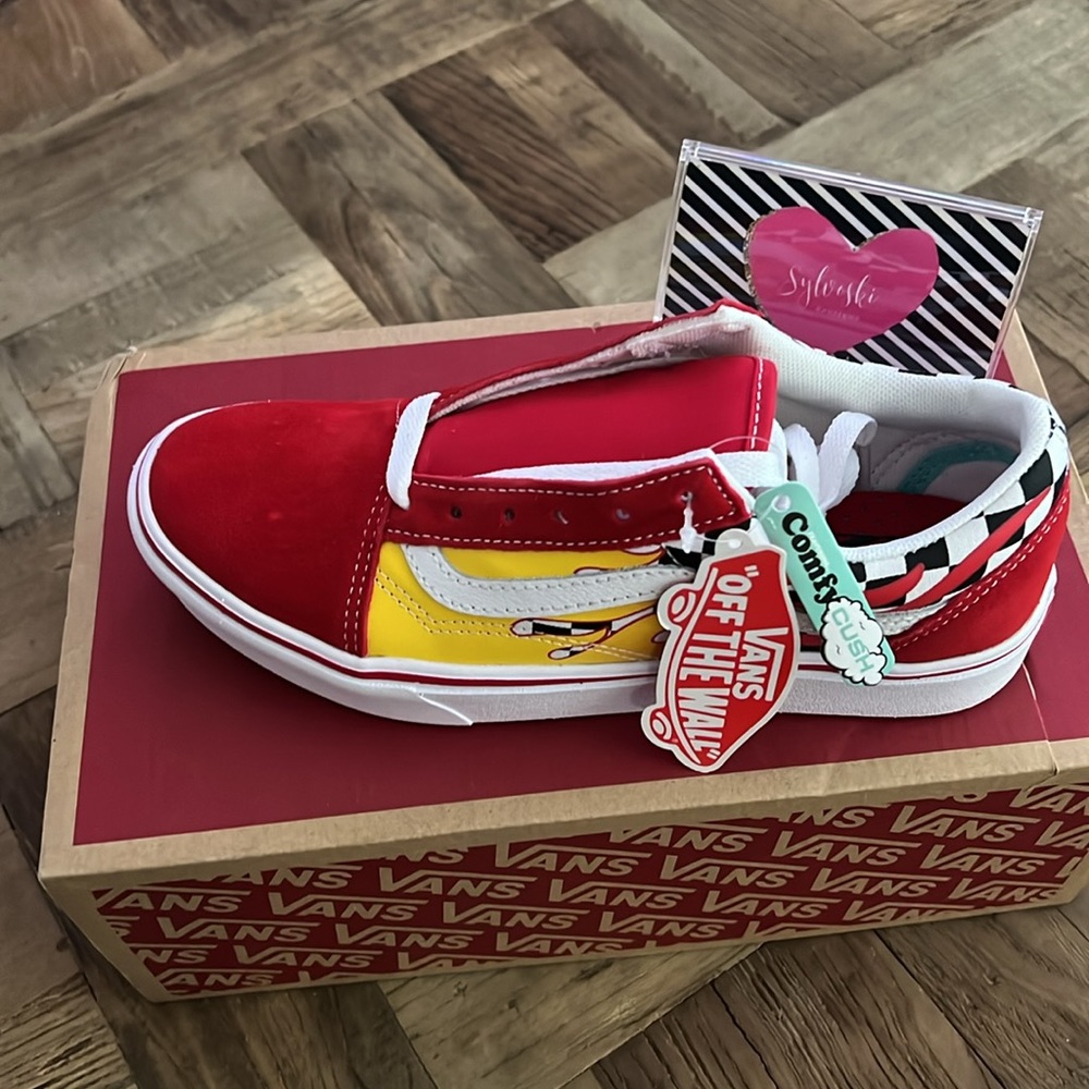 🔥 VANS UY COMFYCUSH OLD SKOOL (FLAME) KIDS NWT - Picture 4 of 6